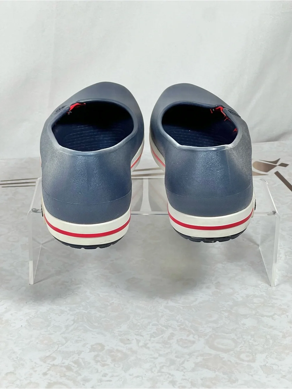 Crocs Crocband Navy Blue White Red Ballet Flats Footwear Women’s Size 9 W